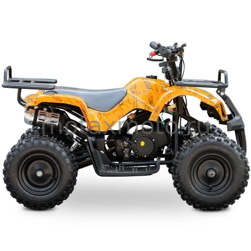 Квадроцикл для детей MOTAX ATV Mini Grizlik X-16 с электростартером 50cc желтый камуфляж